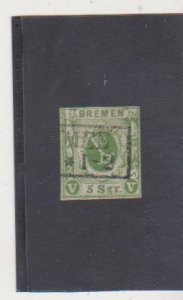 GERMANY-BREMEN, Scott # 4, USED Catalogue $300.00