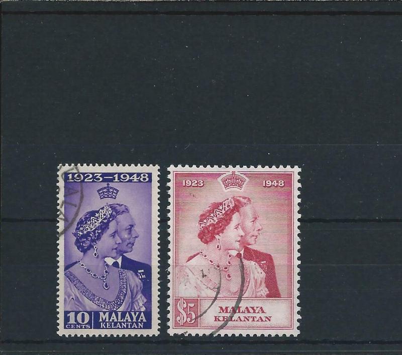 KELANTAN 1948 RSW PAIR FU SG 55/6 CAT £50