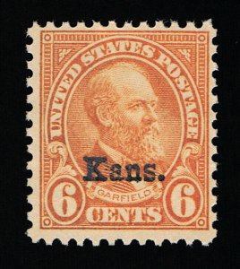 GENUINE SCOTT #664 F-VF MINT PRISTINE OG NH 1929 KANSAS OVERPRINT ISSUE #8940