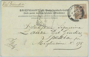 BK0329 - Straits Settlements - Postal History - POSTCARD from SINGAPORE to ITALY-