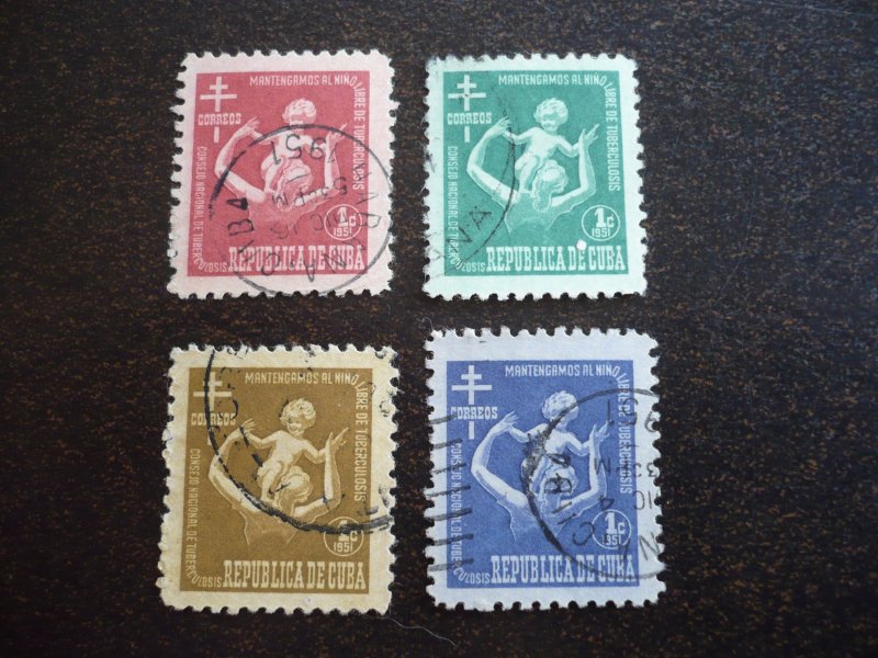 Stamps  - Cuba - Scott# RA12-RA15 - Used Set of 4 Postal Tax Stamps