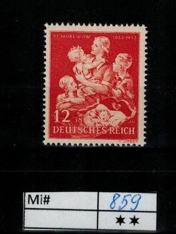 Deutschland Reich TR02 DR Mi 859 1939 Reich Postfrisch ** MNH