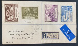 1952 Dominica Cover To Fairview NJ USA Universal Postal Union Stamps