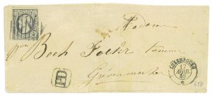 P2881 - LUXEMBOURG, MICHEL NO. 1 ON FOLDED LETTER,-