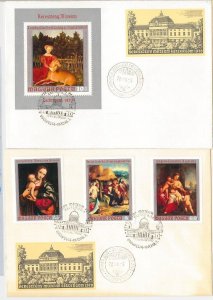 50027 - HUNGARY - POSTAL HISTORY - set of 4 FDC COVER - ART Paintings 1970-