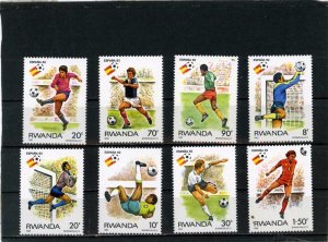 RWANDA 1982 SOCCER WORLD CUP SPAIN SET OF 8 STAMPS MNH