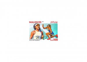 2021 MALDIVES DELUXE PROOF - OLYMPIC GAMES TOKYO 2020 PANDEMIC TENNIS RARE MNH-