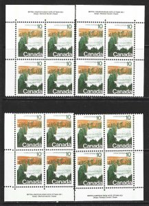 CANADA - #594 - 10c FOREST PLATE #1 BLOCKS SET MNH LANDSCAPE DEFINITIVE