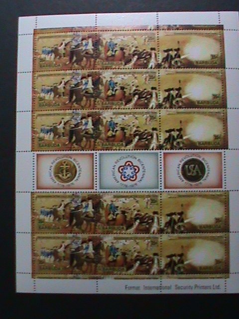 BARBUDA 1976- BICENTENARY OF AMERICAN REVOLUTIONARY MNH FULL SHEET #1 VF