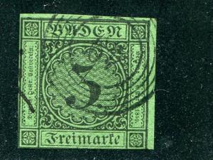 Baden #7 used with #49  Gerlachheim cancel $15 premium