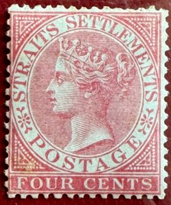 Malaya Straits Settlements 1867-72 QV 4c CC MLH SG#12 M5474