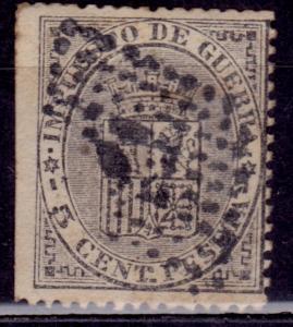 Spain, 1874, War Tax, Coat of Arms, 5c, sc#MR1, used