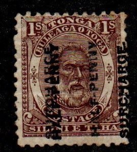Tonga 22a Mint Hinged.  Double overprint.  With Certificate.