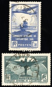 France Stamps # C16-17 Used XF Scott Value $135.00