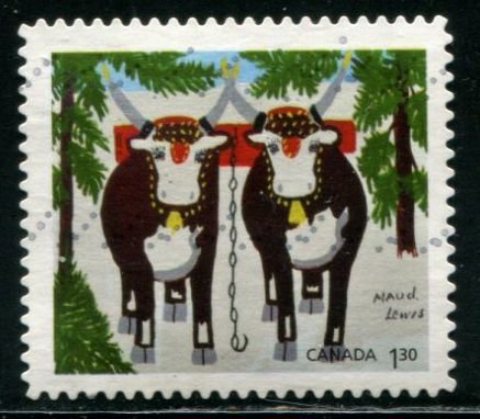 3256 Canada $1.30 Winter oxen, used
