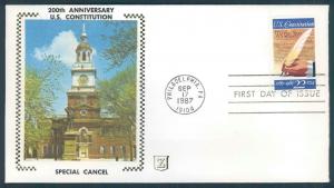 #2360 Constitution Bicentennial - Zaso Silk  Cachets  MG