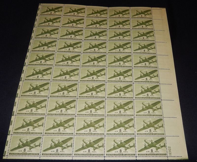 MALACK C26 8c Transport Plane, F/VF OG NH, Full Shee..MORE.. sheetc26