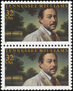 US 3002 Literary Arts Tennessee Williams 32c vert pair MNH 1995