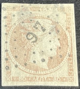 GREECE # 6-USED---SINGLE---ROSE---1861