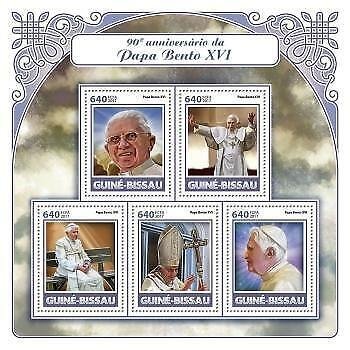 2017 Guinea-Bissau. Pope Benedict Xvi. Y&T: 7169-7173. Michel Code: 9428-9432