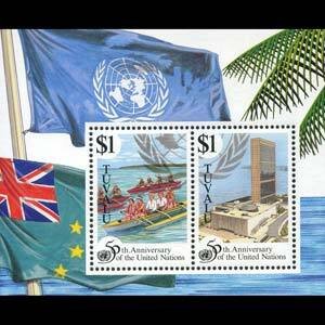 TUVALU 1995 - Scott# 708 S/S UN 50th. NH
