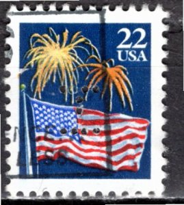 USA; 1987: Sc. # 2276:  Used Perf. 11 Single Stamp W/Perfins.