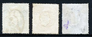 PORTUGAL 1870-84 King Luis Straight Label Group Perf. 13½ SG 106, 120 & 128 VFU