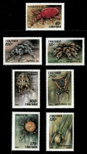 Tanzania 1994 - Spiders of the World - Set of 7v - Scott 1235-41 - MNH