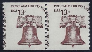 1618 - 13c Misperf Error / EFO Pair Liberty Bell Mint NH (Stk13)