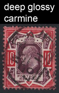 GB 1902 10d slate-purple & deep glossy carmine, chalky paper, very good used