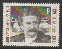 Austria 1024, JOHANN STRAUSS, COMPOSER, MINT, NH. VF. (712)
