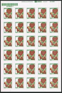 Brazil 2636U sheet micro-perforated, MNH. Michel 2970. Strawberries, 1999.