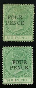 MOMEN: ST CHRISTOPHER SG #22,22a MINT OG H £140 LOT #61859