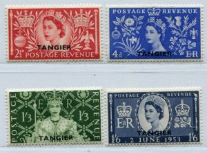 MOROCCO AGENCIES TANGIER  EII CORONATION 1953 SCOTT 579-582 PERFECT MNH