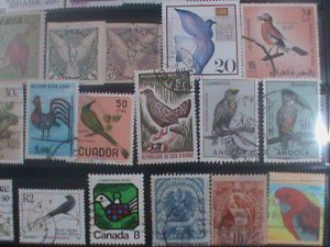 ​WORLDWIDE-49 DIFFERENT LOVELY BEAUTIFUL BIRDS-VF MANY OVER 60 YEARS OLDIES