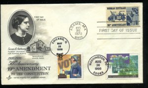 US 1406,2980,3184e Women's vote theme UA Artcraft cachet 3 x FDC combo