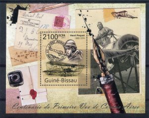 Guinea Bissau 2011 FIRST FLIGHT AIRMAIL Henri Pequet s/s Perforated Mint (NH)