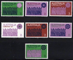 Australia - Scott # 508a-g F-VF MNH