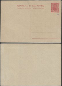 1932 San Marino Cartoline postali Stemma 30c. Filagrano C18A