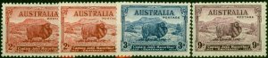 Australia 1934 Set of 4 SG150-152 Both 2d Fine MNH