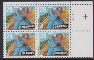 2722 Oklahoma Plate Block MNH