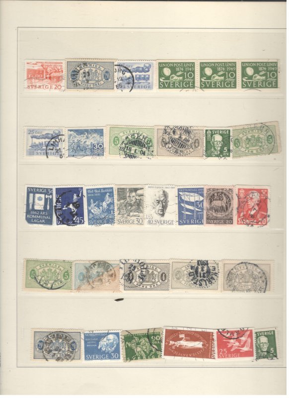 SWEDEN COLLECTION ON STOCK SHEET MINT/USED