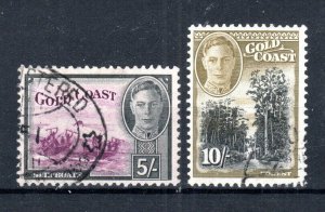 Gold Coast 1948 5s and 10s SG 145-46 FU CDS