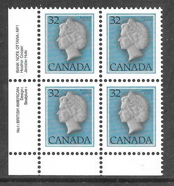 Canada 792: 32c Queen Elizabeth II, plate block, MNH, VF