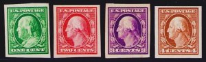 Scott 343-346 Imperf Mint Never Hinged 1908-1909