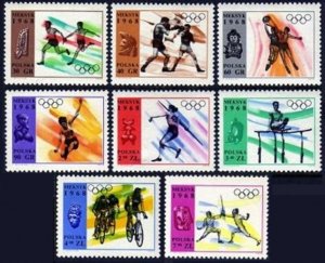 Poland 1594-1601 bl./4, MNH. Mi 1855-1862. Olympics Mexico-1968. Basketball,Jump