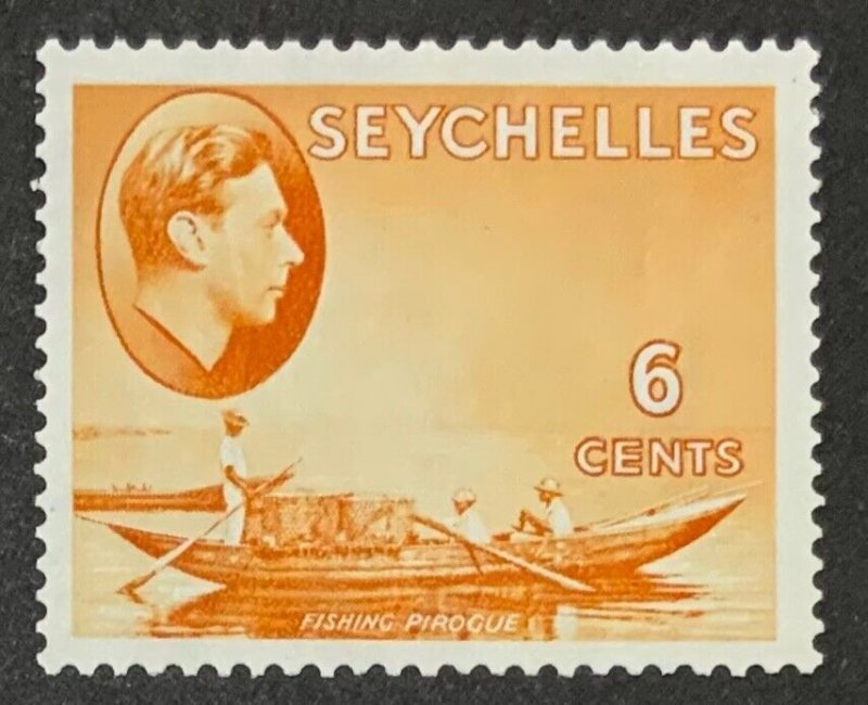 SEYCHELLES 1938 6 CENTS ORANGE  SG137 LIGHTLY MOUNTED MINT