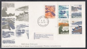 Canada Scott 594-8 Combo FDC - 1972-7 Landscape Definitives
