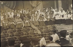 Photo Boulogne sur Mer Pas de Calais,Clergymen on a Staircase,Procession,Priests