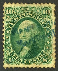 U.S. #68 USED BLUE CANCEL